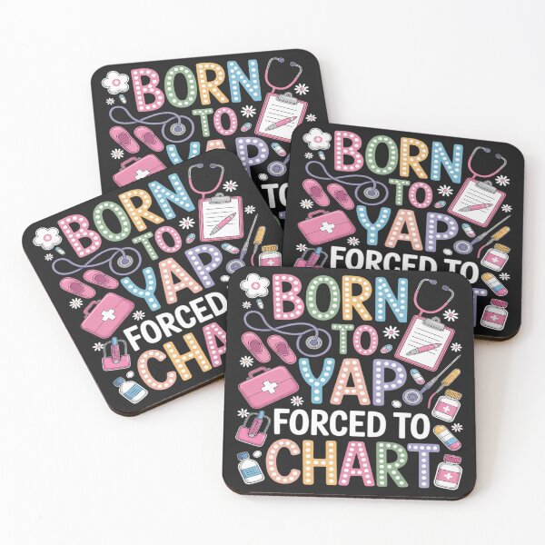Item preview, Born to Yap Forced to Chart Funny Vintage Nurses Men Women designed and sold by BlueCreator-inc.