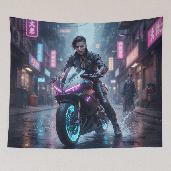 Item preview, Cyber Rider: Neon Velocity & Light Trail designed and sold by KYOFRAME.