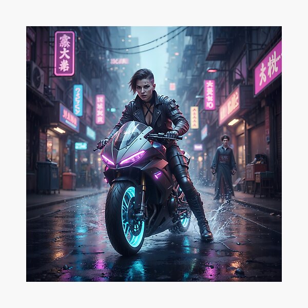 Item preview, Cyber Rider: Neon Velocity & Light Trail designed and sold by KYOFRAME.
