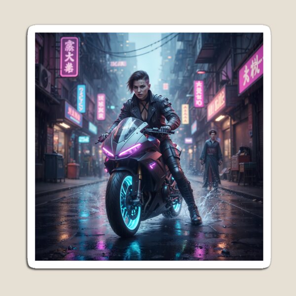 Item preview, Cyber Rider: Neon Velocity & Light Trail designed and sold by KYOFRAME.