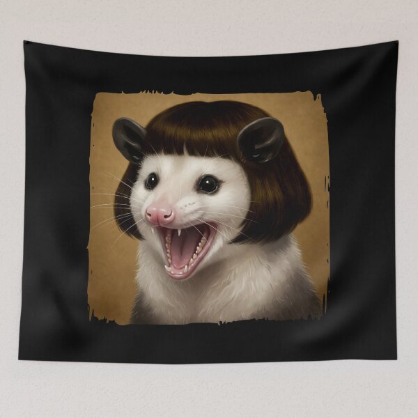 Item preview, Funny Opossum with Bob Haircut Meme designed and sold by Eh Plus Designs.