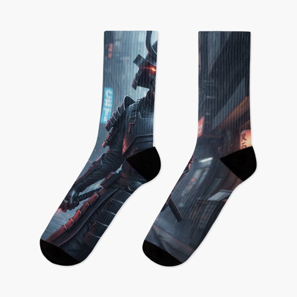 Item preview, Cyber Samurai: Red Katana & Neon Shadows designed and sold by KYOFRAME.