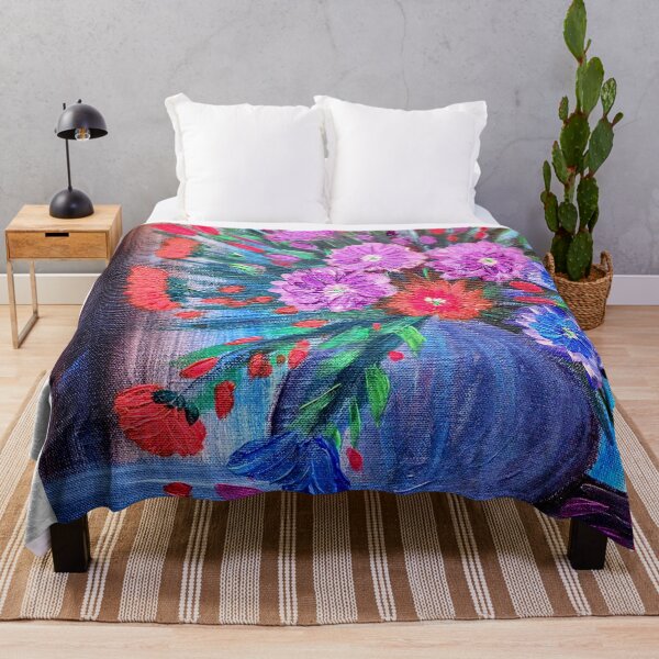 Artikelvorschau, Wildblumenkaleidoskop: Strukturierter Blumenstrauß in Indigo entworfen und verkauft von kkartwork.