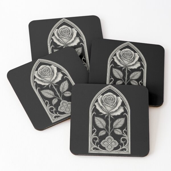 Item preview, Gothic Rose Window – Dark Botanical Arch designed and sold by Mouraludia.