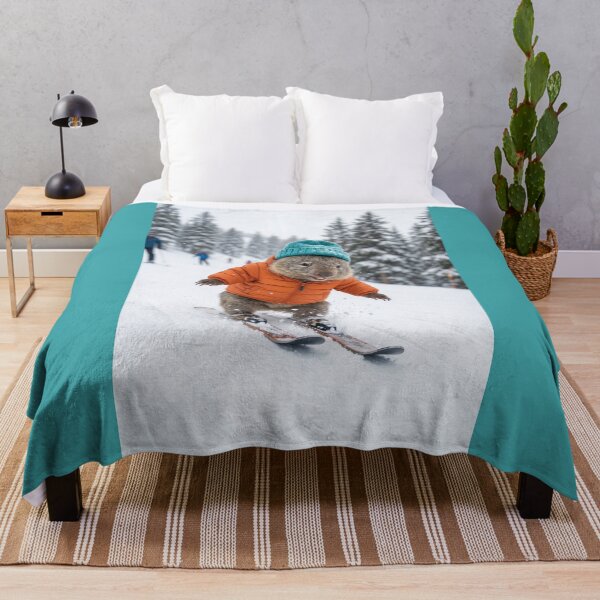 Item preview, Wombat Living Large on the Ski Slopes designed and sold by Tridentulus.