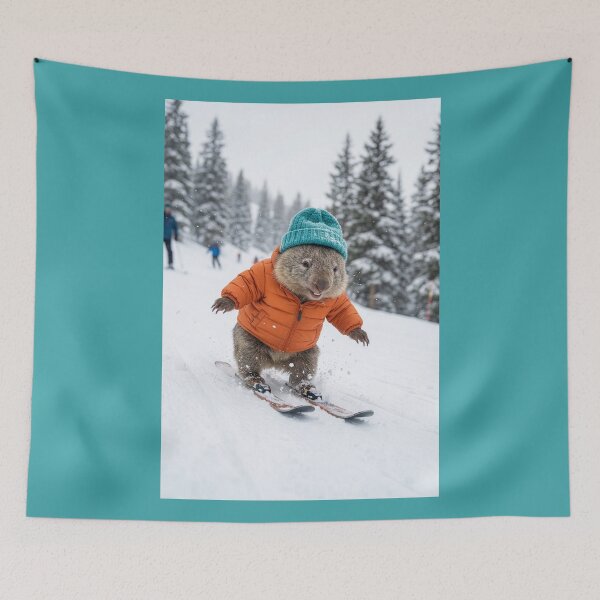 Item preview, Wombat Living Large on the Ski Slopes designed and sold by Tridentulus.