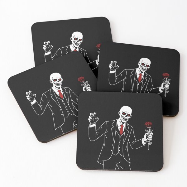 Item preview, Romantic Skeleton in Suit with Red Rose Gothic Valentine Art designed and sold by Jackofallart.