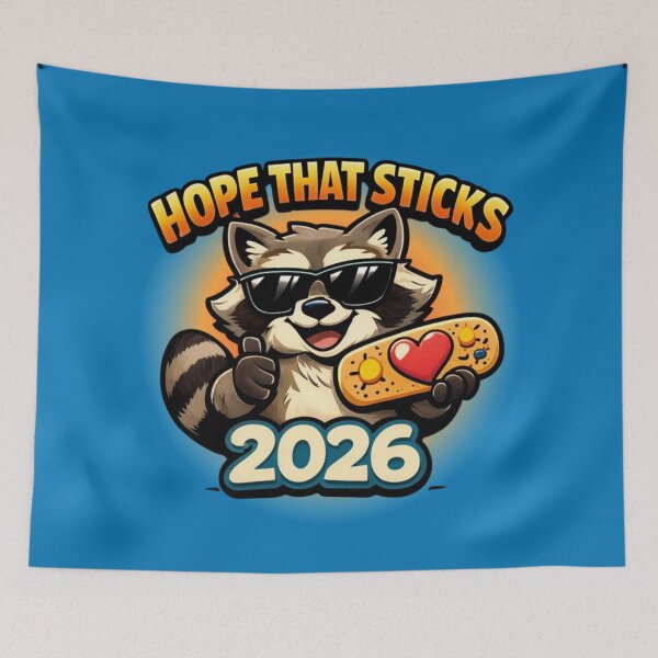Item preview, Hope that Sticks in 2026 Cool Raccoon  designed and sold by Shean Fritts.