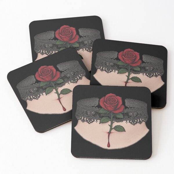 Item preview, Bleeding Rose Choker – Gothic Romantic Dark Floral designed and sold by Mouraludia.
