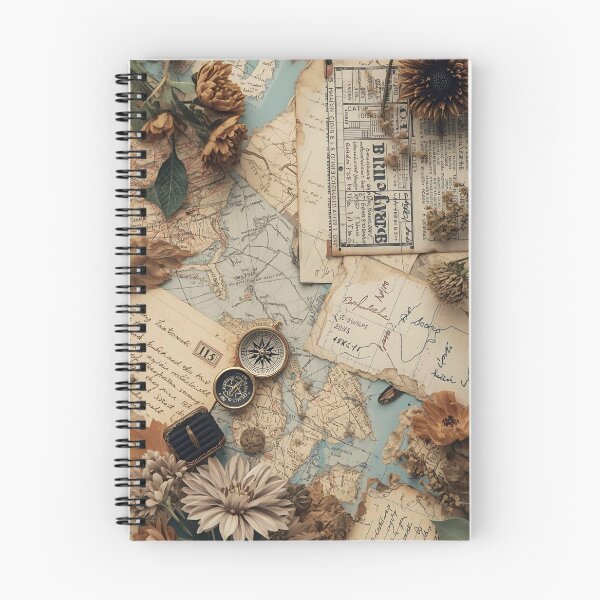 Item preview, Vintage Antique Map and Compass Travel Collage designed and sold by LakLuxe studio .