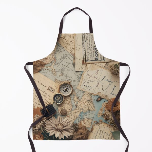 Item preview, Vintage Antique Map and Compass Travel Collage designed and sold by LakLuxe studio .
