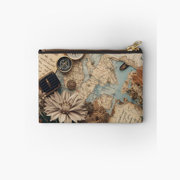 Item preview, Vintage Antique Map and Compass Travel Collage designed and sold by LakLuxe studio .