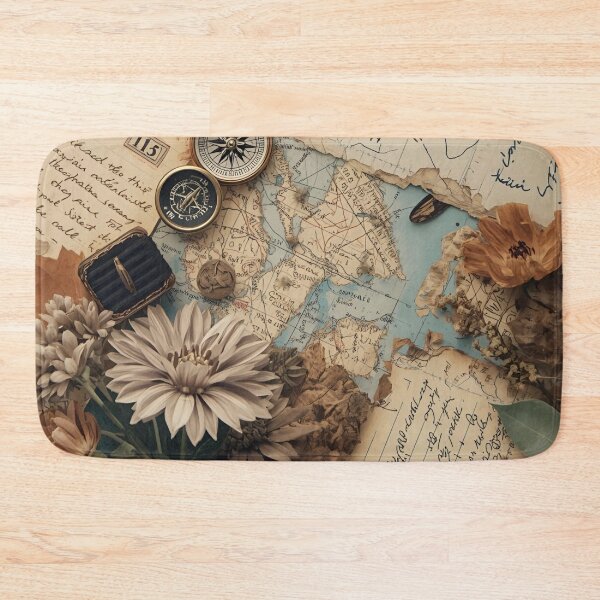 Item preview, Vintage Antique Map and Compass Travel Collage designed and sold by LakLuxe studio .
