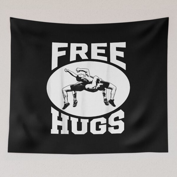 Item preview, Free Hugs Vintage Wrestling Illustration Bold Graphic designed and sold by Gargamal.