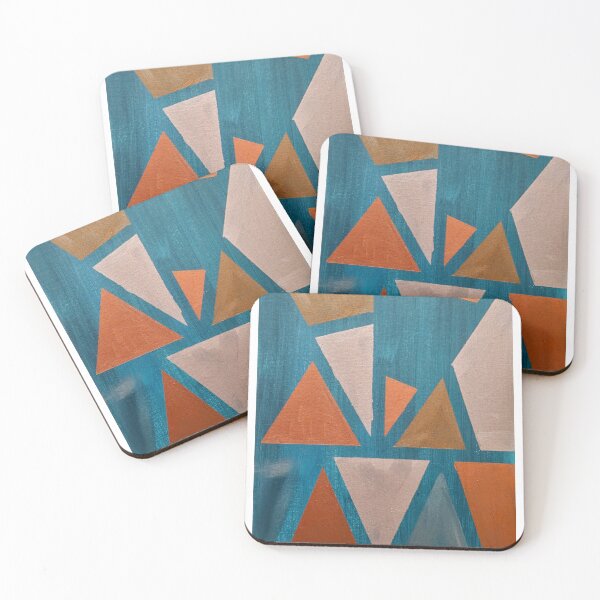 Item preview, Copper & Teal Geometry: Modern Abstract Acrylic designed and sold by kkartwork.