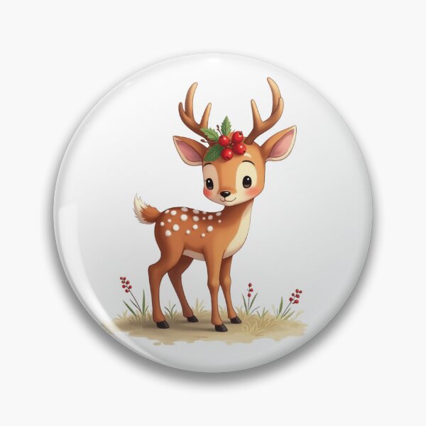 Item preview, Watercolor illustration of a deer with antlers surrounded by delicate flowers and branches, creating a serene and natural forest scene. designed and sold by PWDigitalArt.