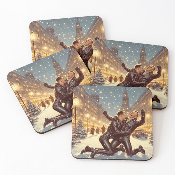 Item preview, Gay Vintage Christmas Leather New Year Joy Tom of Finland Tribute Pride Graphic Design designed and sold by ItsAKinkThing.