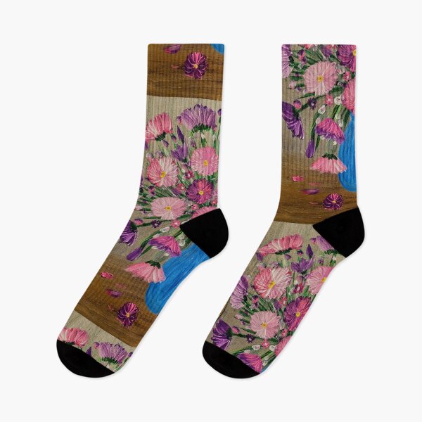 Item preview, Pink & Purple Serenity: Textured Floral in Blue Vase designed and sold by kkartwork.