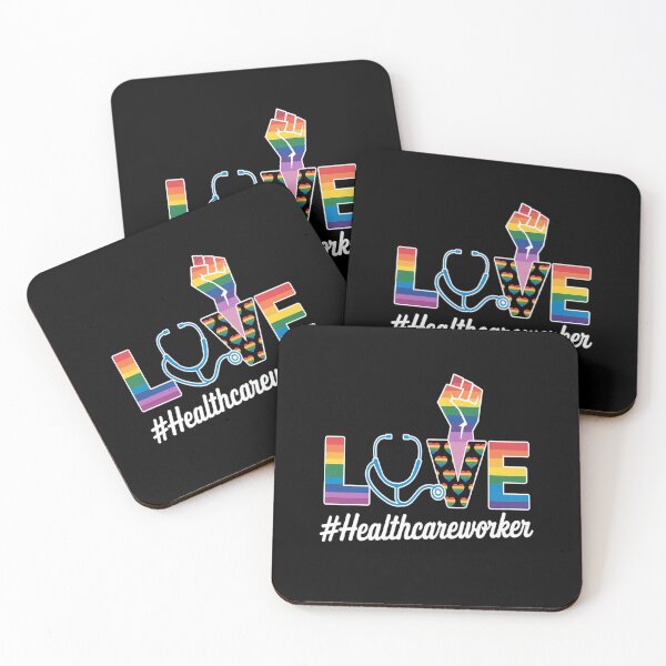 Item preview, LOVE Healthcare Worker LGBT Gay Pride Rainbow Flag Nursing designed and sold by RonnasJackson.