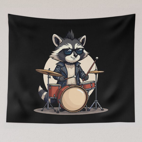 Item preview, Drummer Drums Musician Funny Raccoon Music Drumming designed and sold by mischwpwarso.