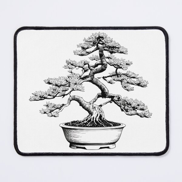 Item preview, Bonsai tree silhouette vector illustration on white background with natural design elements designed and sold by PWDigitalArt.