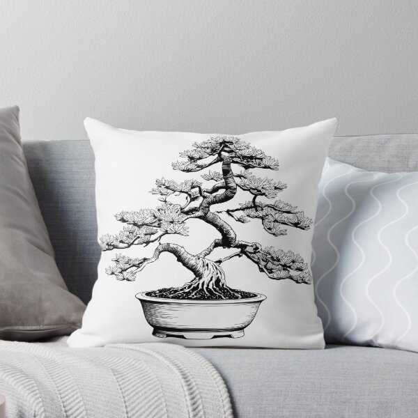 Item preview, Bonsai tree silhouette vector illustration on white background with natural design elements designed and sold by PWDigitalArt.