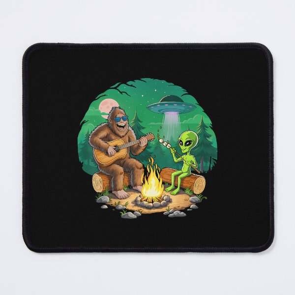 Item preview, Funny Alien And Big Foot Campfire Moon Adventure Hiking designed and sold by reeneregen.