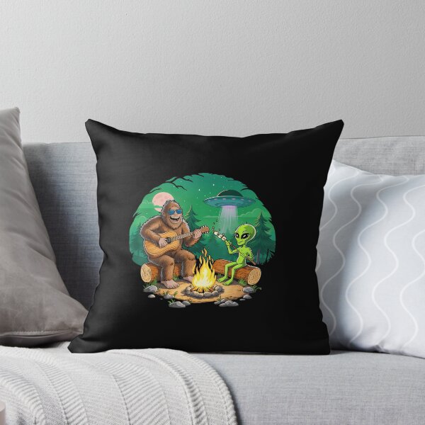 Item preview, Funny Alien And Big Foot Campfire Moon Adventure Hiking designed and sold by reeneregen.