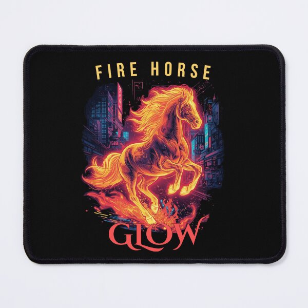 Item preview, Fire Horse Glow Chinese Zodiac Art designed and sold by EmpoweredEchoesSpirit.
