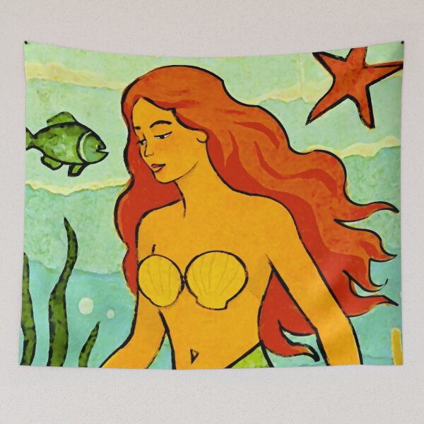 Item preview, Mermaid with Fish designed and sold by ViaARTfactory.