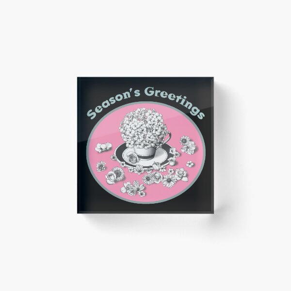 Item preview, Happy Season's Greetings with Beautiful Flowers designed and sold by cremedecolor.