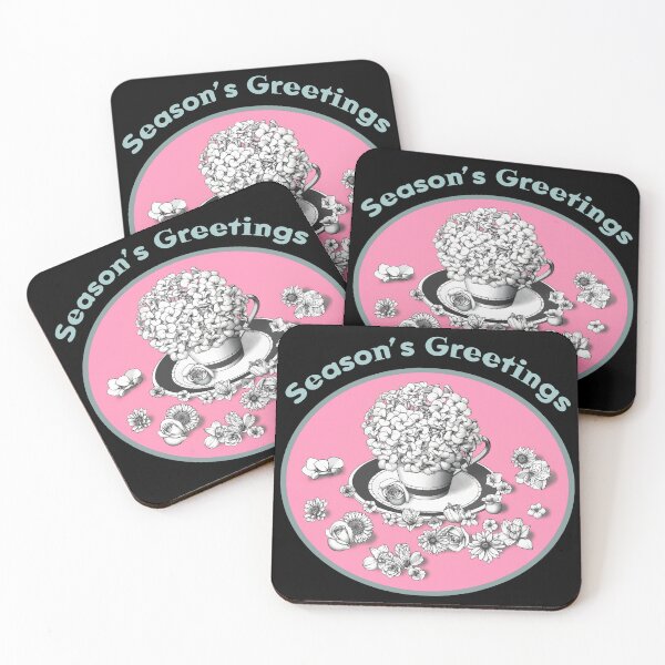 Item preview, Happy Season's Greetings with Beautiful Flowers designed and sold by cremedecolor.