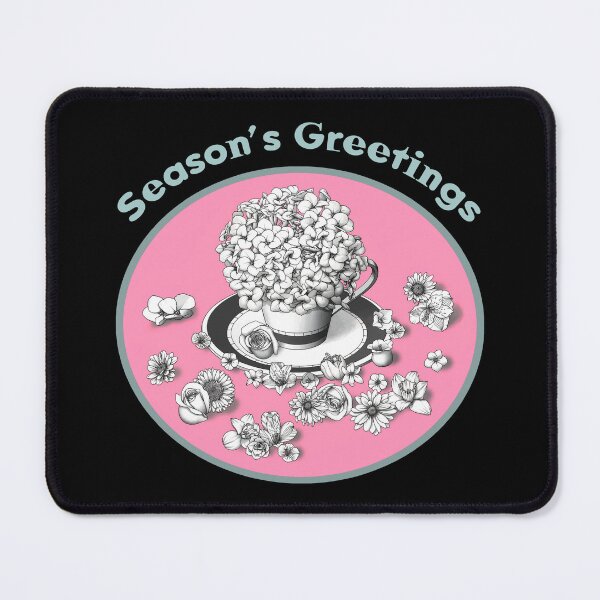 Item preview, Happy Season's Greetings with Beautiful Flowers designed and sold by cremedecolor.