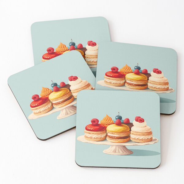 Item preview, Colorful French Macarons on Cake Stand designed and sold by BobaBunny76.