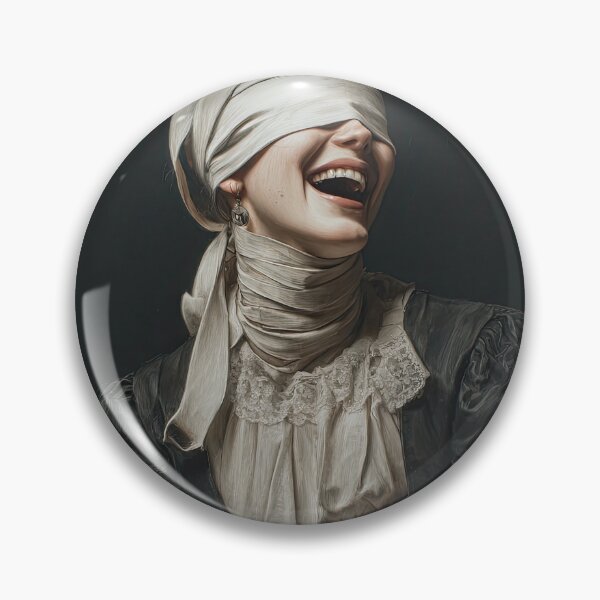 Item preview, Blindfolded Woman Laughing in Dark Victorian Dress designed and sold by Shannon Hilson.
