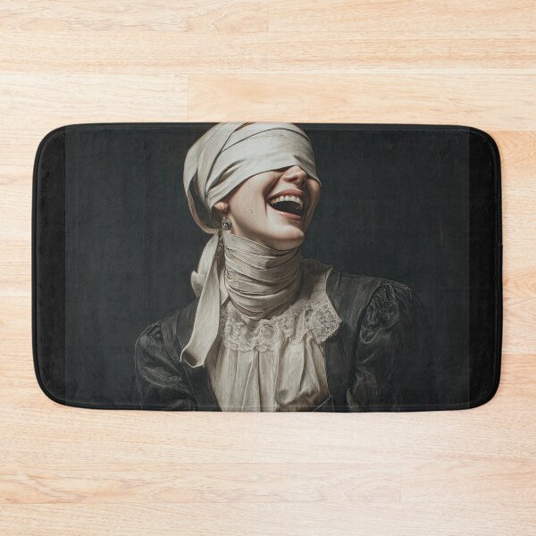 Item preview, Blindfolded Woman Laughing in Dark Victorian Dress designed and sold by Shannon Hilson.