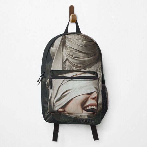 Item preview, Blindfolded Woman Laughing in Dark Victorian Dress designed and sold by Shannon Hilson.
