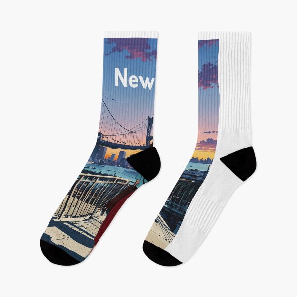 Item preview, NYC Sunset Cinematic  Anime Bridge Skyline, travel designed and sold by DracoWear.