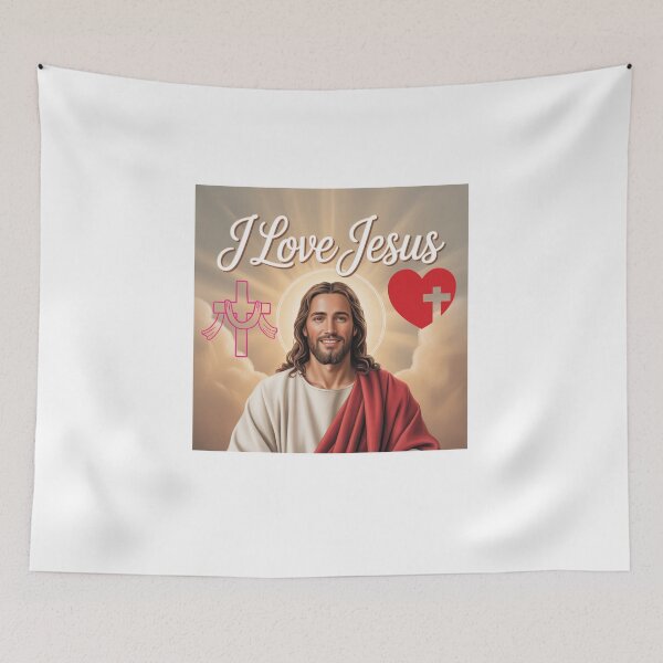 Item preview, I Love Jesus – Faith-Based Christian Typography Design designed and sold by Fouziaart08.
