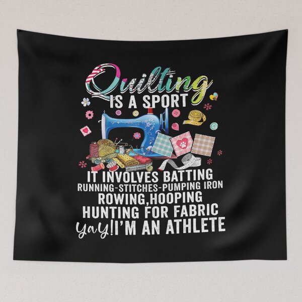 Item preview, Batting running, Iron pumping, Quilting lover, Crafting hobby, Fabric crafts, Sewing passion, Creative stitching, Crafty design, Textile art, Needlework fun, Handmade gift designed and sold by LunaDangelo.
