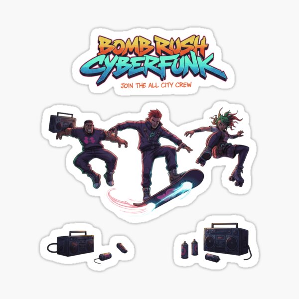 Bomb Rush Cyberfunk Aesthetic Graffiti Street Art Sticker