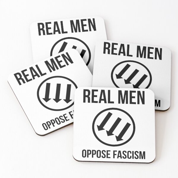 Item preview, Real men oppose fascism  designed and sold by Rachel the Artist .