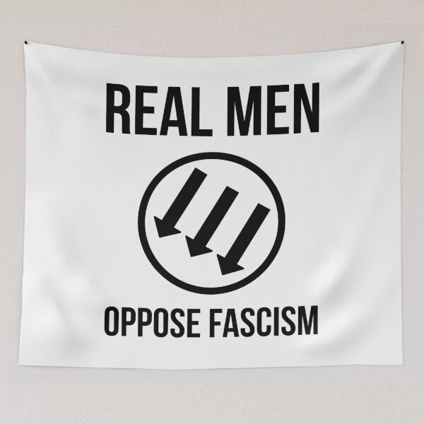 Item preview, Real men oppose fascism  designed and sold by Rachel the Artist .