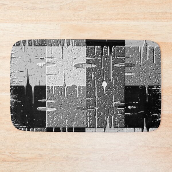Item preview, black and white distressed squares geometric abstract design  designed and sold by SmashingDeals.