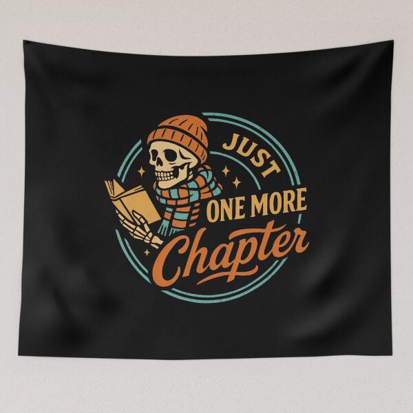 Item preview, Just One More Chapter Skeleton Reading Book Scaft Beanie designed and sold by LunaDangelo.