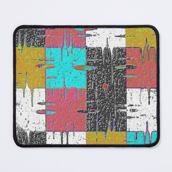 Item preview, multi colored distressed squares geometric abstract design designed and sold by SmashingDeals.