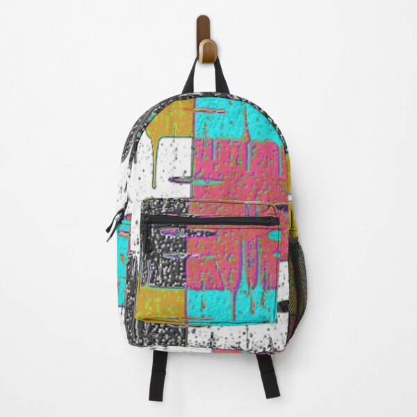 Item preview, multi colored distressed squares geometric abstract design designed and sold by SmashingDeals.