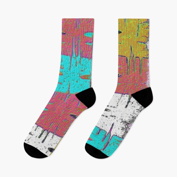 Item preview, multi colored distressed squares geometric abstract design designed and sold by SmashingDeals.