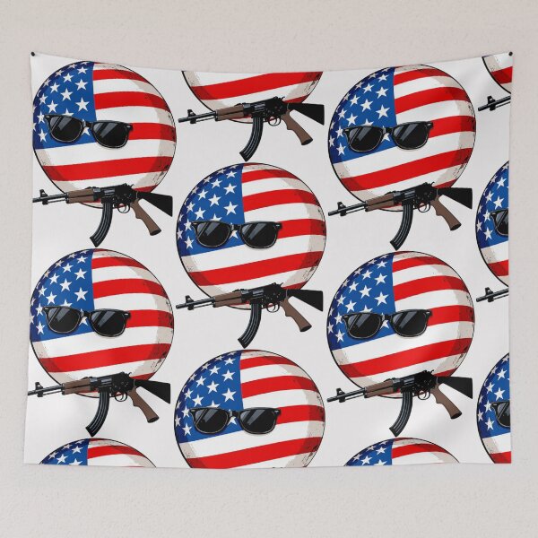 Item preview, Muricaball (USAball) With Gun - Polandball_s Countryballs designed and sold by Georain.