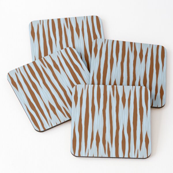 Item preview, Ice Blue and Brown Abstracted Organic Stripes Vertical Pattern designed and sold by kierkegaard.
